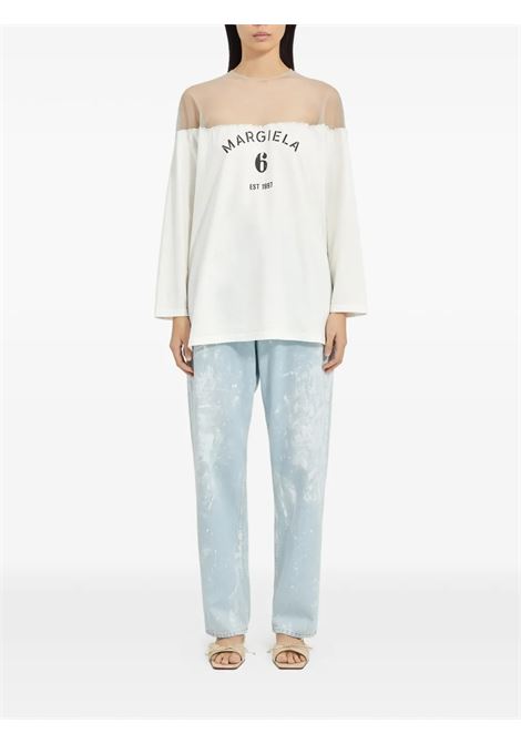 Maglia con stampa donna bianca MM6 MAISON MARGIELA | S62GD0213 M20108101
